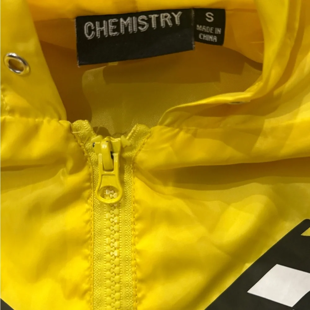 Chevy Corvette Wind Breaker Jacket Small Yellow Black Full Zip Chemistry - Picture 2 of 6